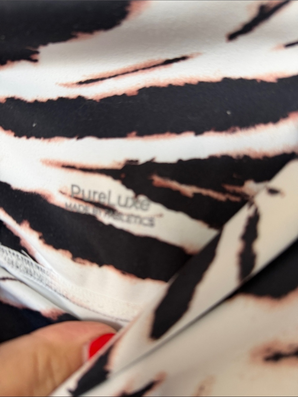 Fabletics, Zebra-Print Yoga Pants, Black/Peach, L - Picture 5 of 6